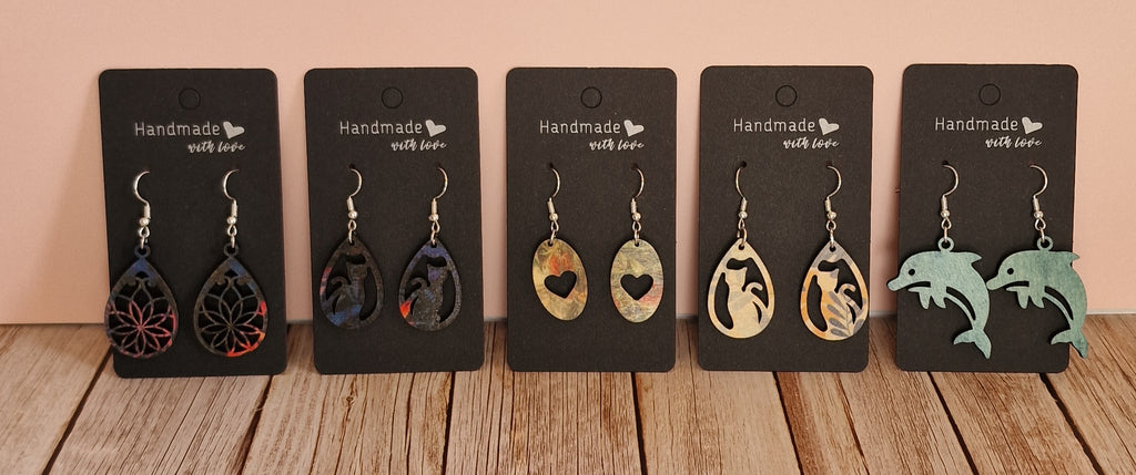 Boucles d'oreilles en bois – Attaches hypoallergéniques