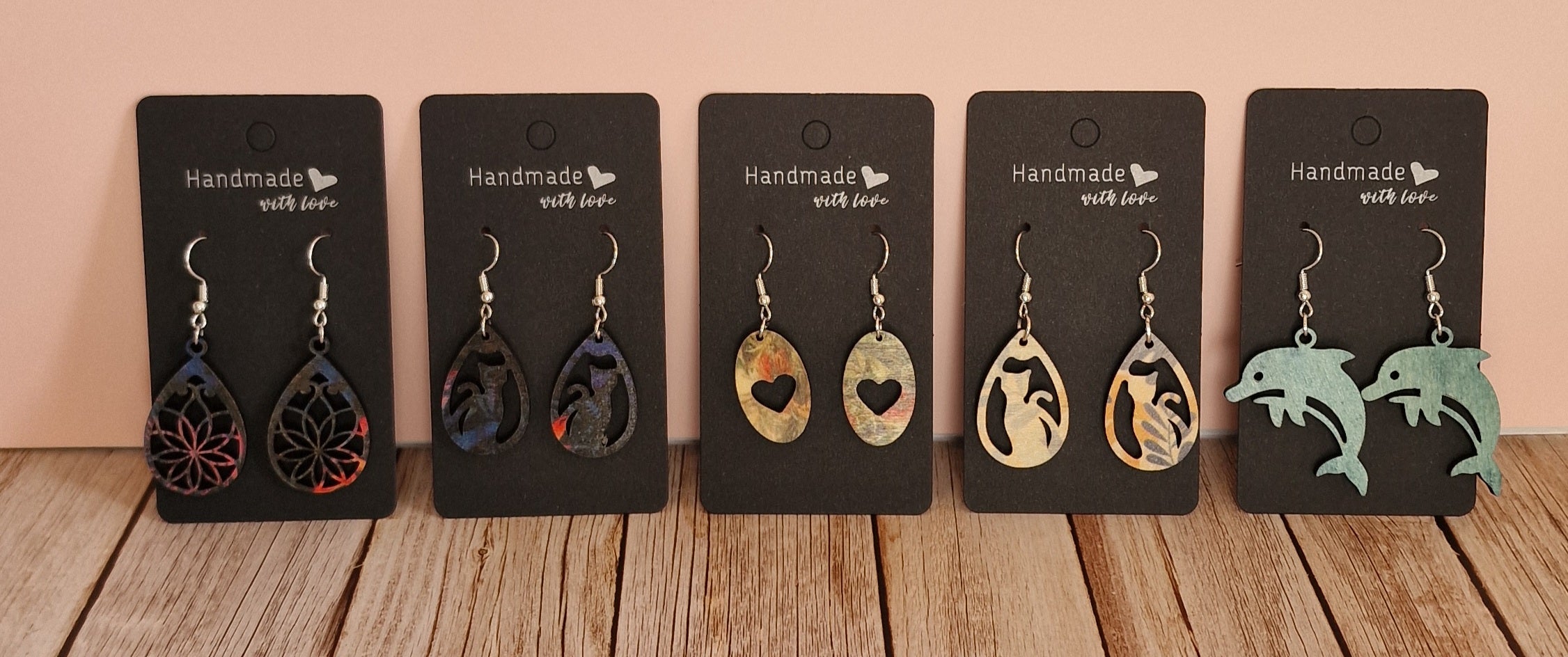 Boucles d'oreilles en bois – Attaches hypoallergéniques