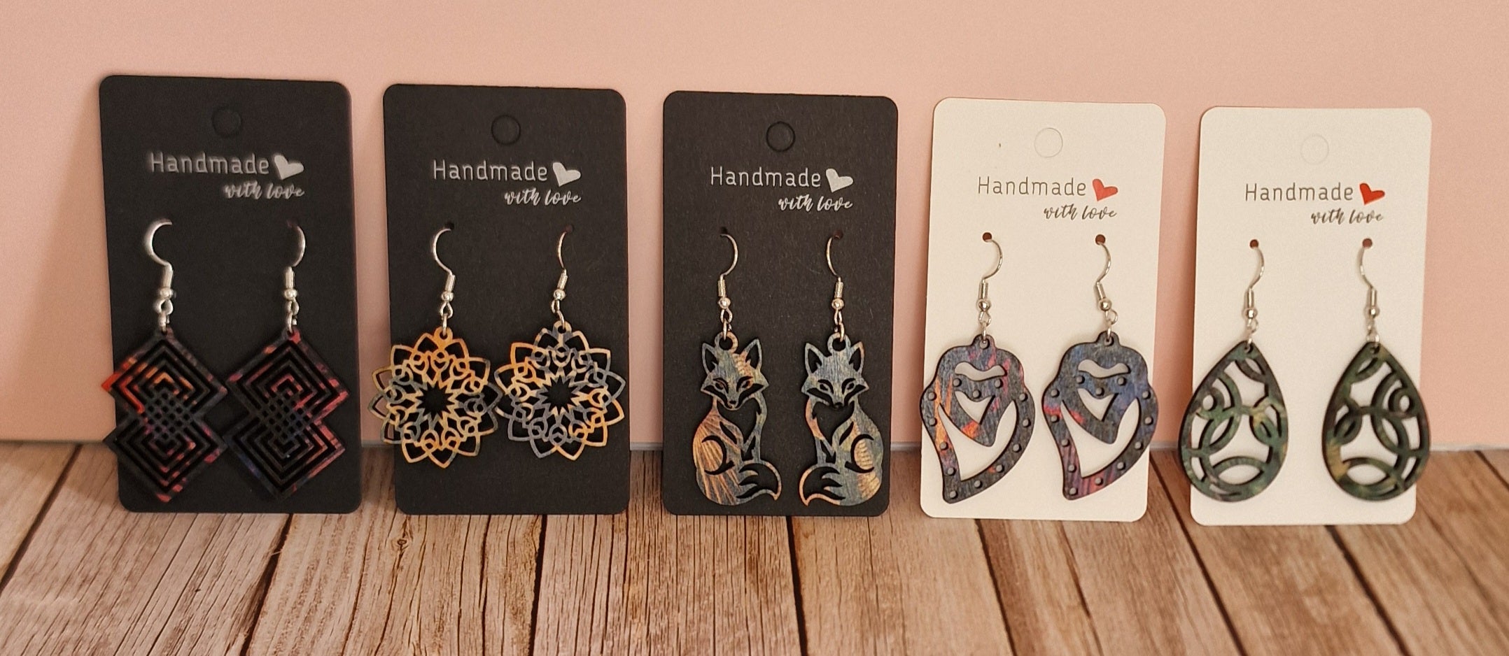 Boucles d'oreilles en bois – Attaches hypoallergéniques