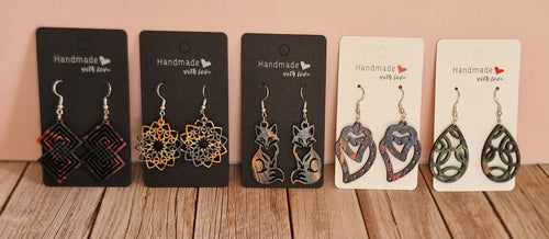 Boucles d'oreilles en bois – Attaches hypoallergéniques