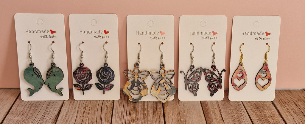 Boucles d'oreilles en bois – Attaches hypoallergéniques