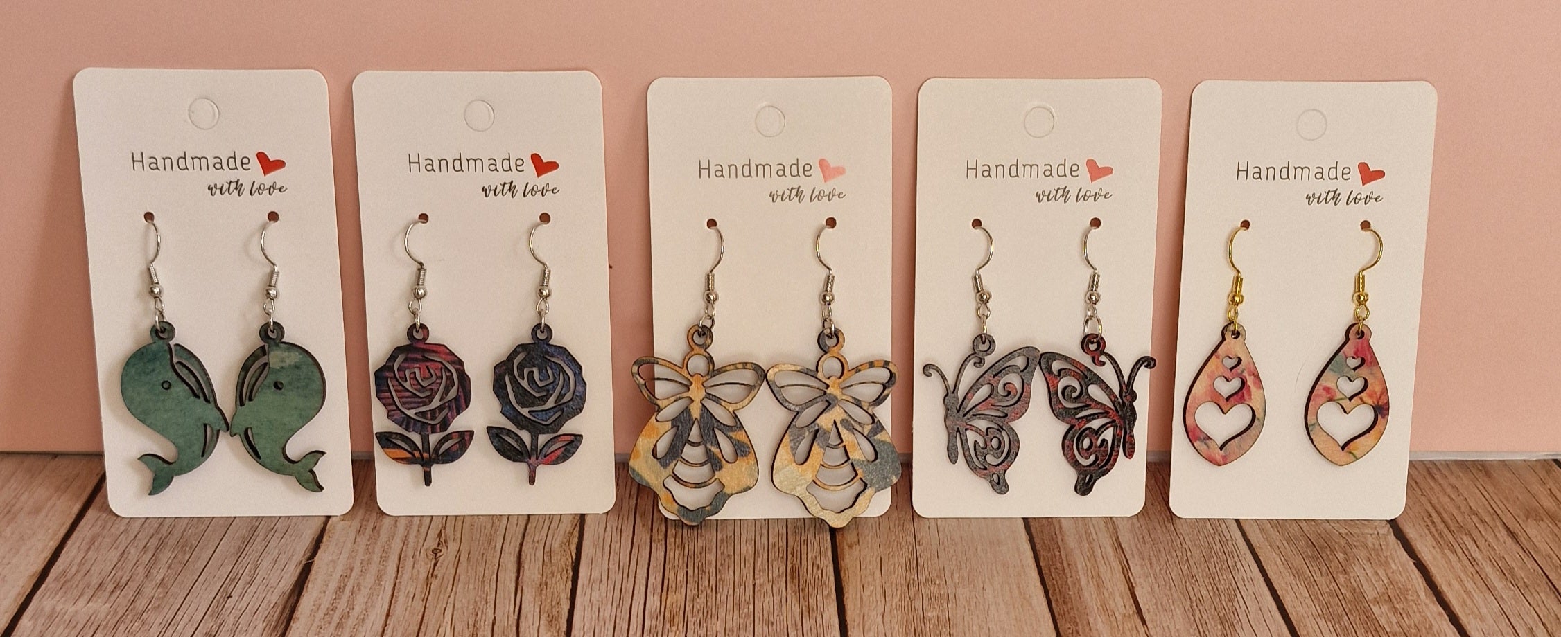 Boucles d'oreilles en bois – Attaches hypoallergéniques