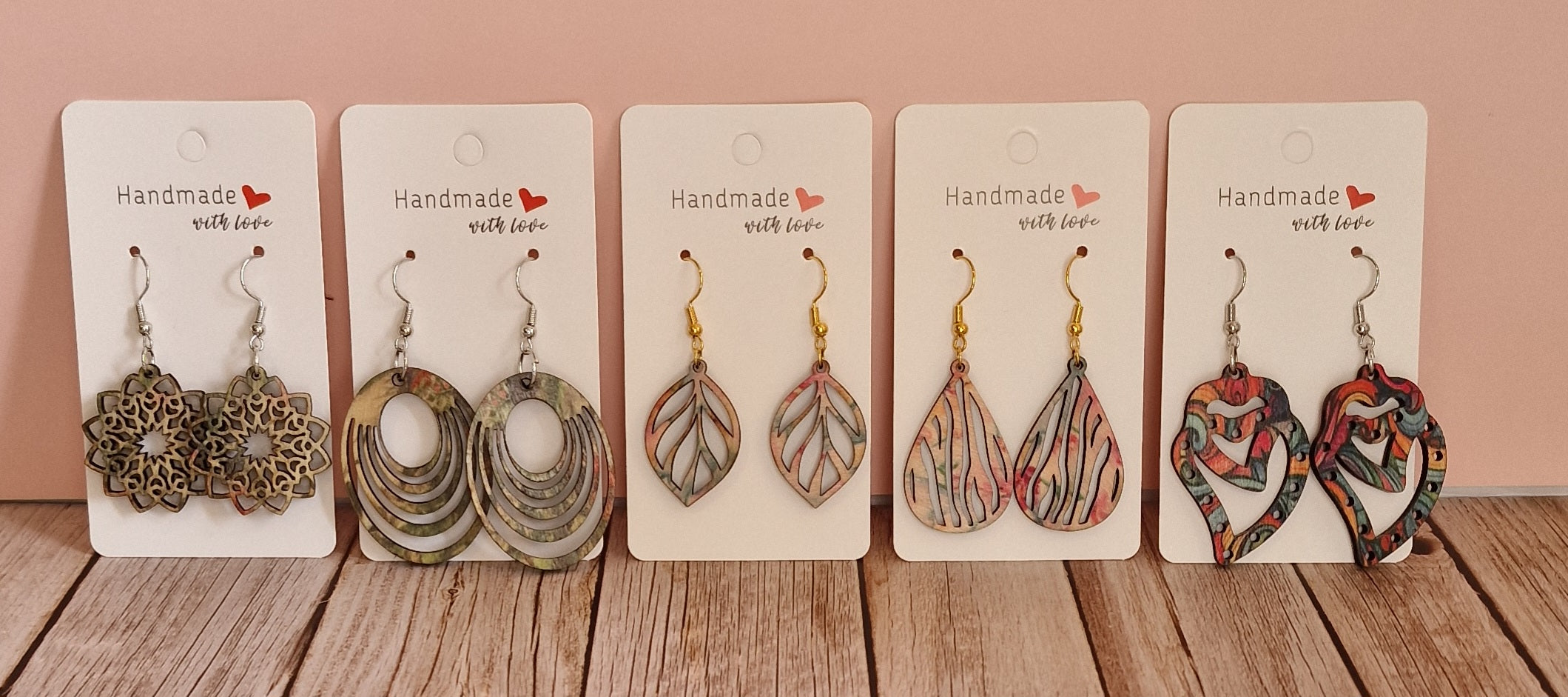 Boucles d'oreilles en bois – Attaches hypoallergéniques