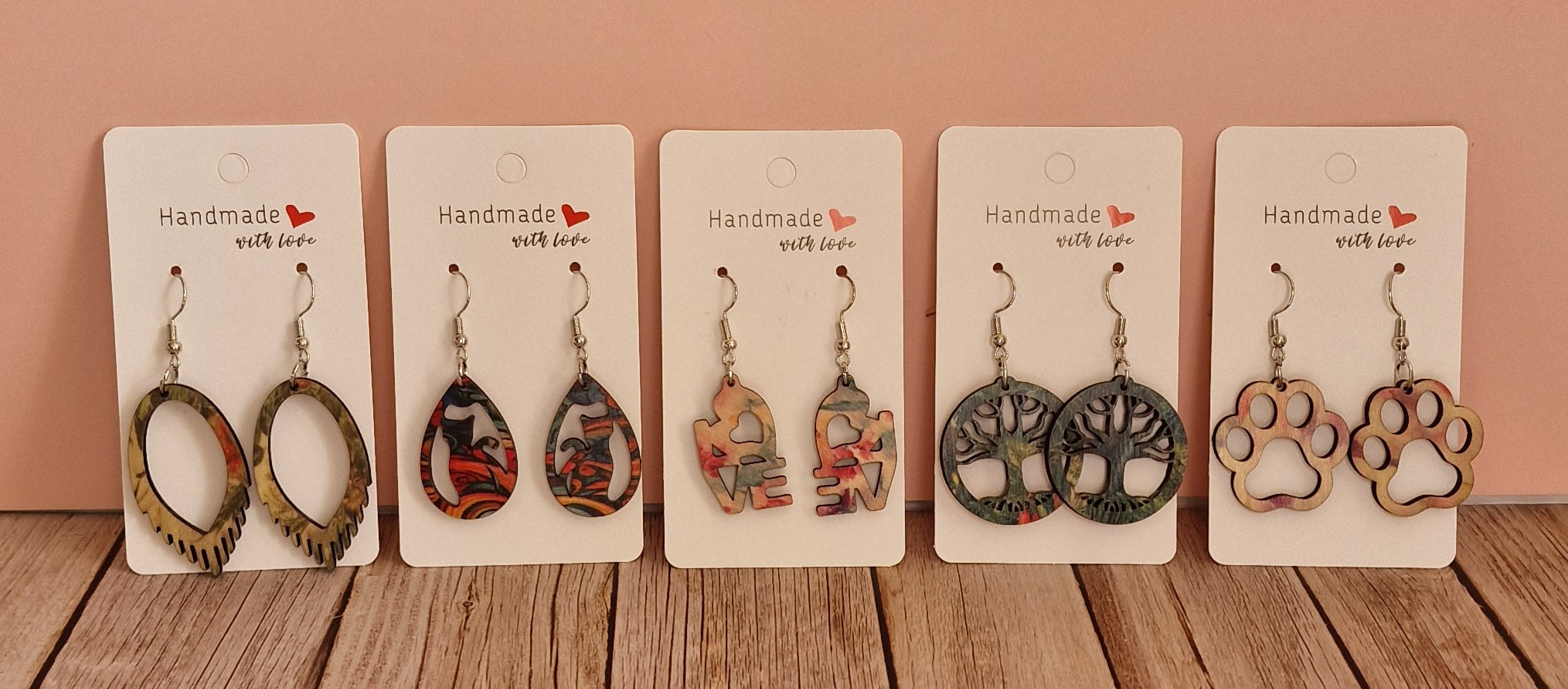 Boucles d'oreilles en bois – Attaches hypoallergéniques