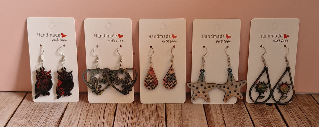 Boucles d'oreilles en bois – Attaches hypoallergéniques