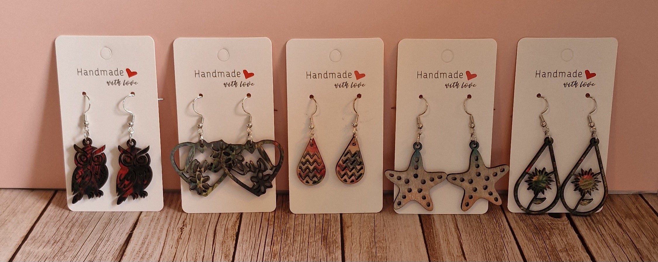 Boucles d'oreilles en bois – Attaches hypoallergéniques