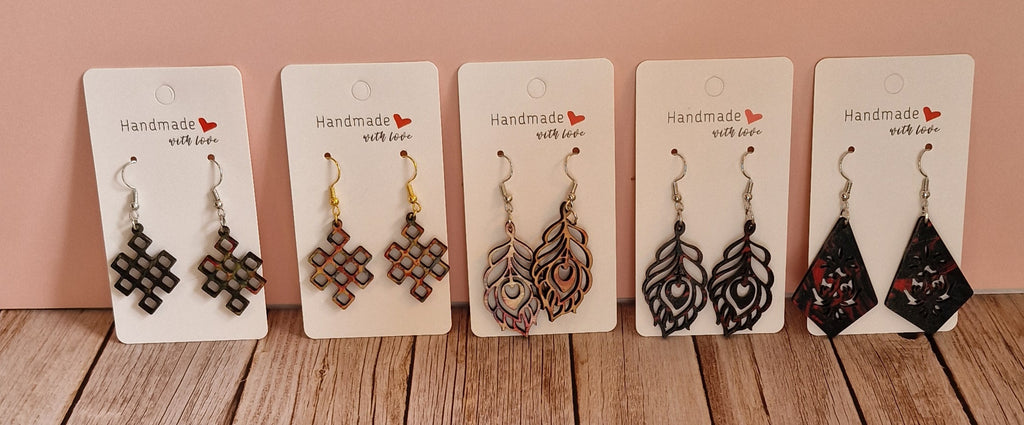 Boucles d'oreilles en bois – Attaches hypoallergéniques