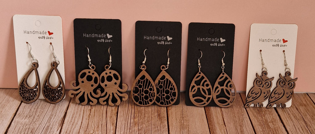 Boucles d'oreilles en bois – Attaches hypoallergéniques