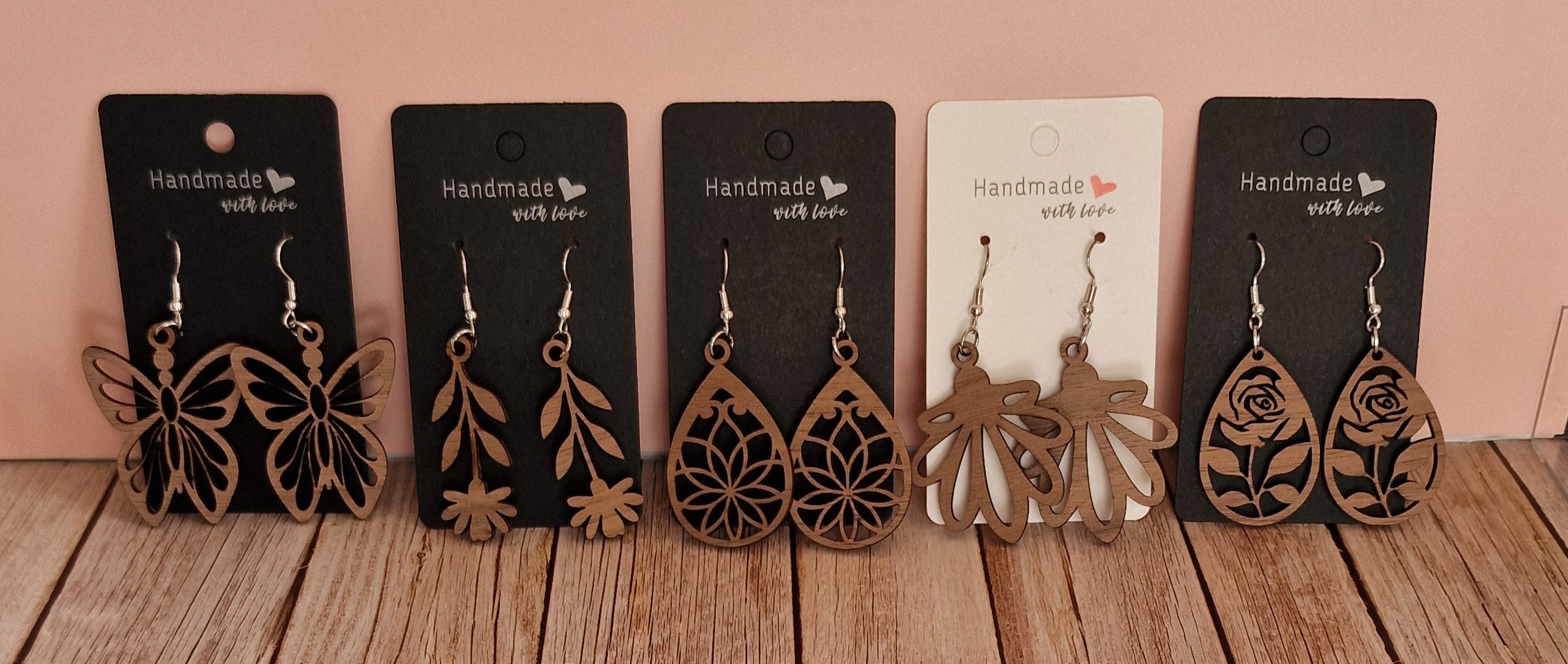 Boucles d'oreilles en bois – Attaches hypoallergéniques