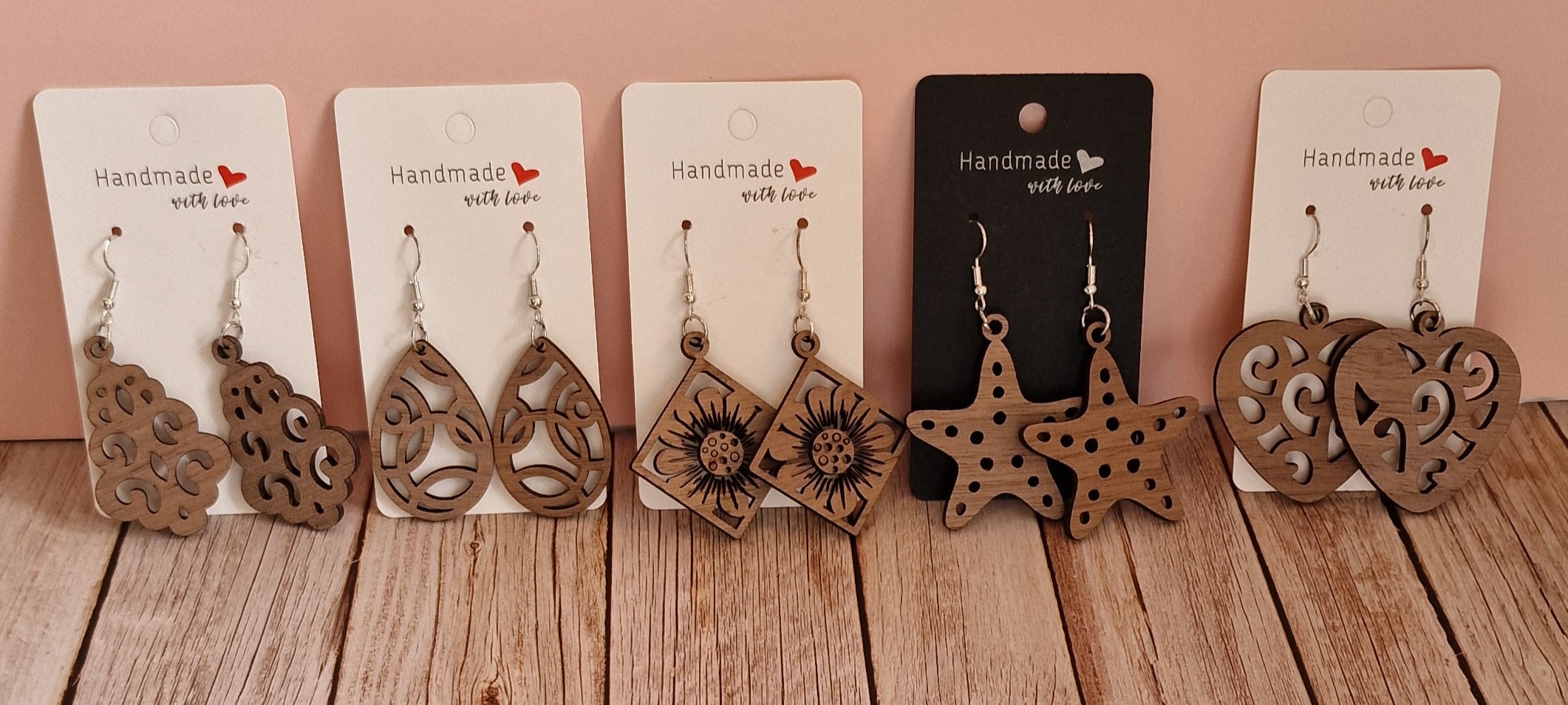 Boucles d'oreilles en bois – Attaches hypoallergéniques