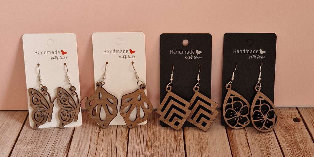 Boucles d'oreilles en bois – Attaches hypoallergéniques