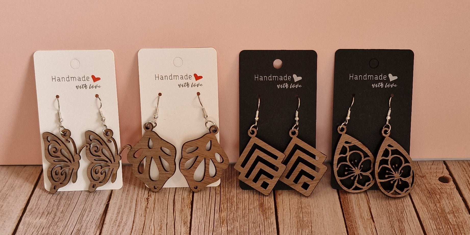 Boucles d'oreilles en bois – Attaches hypoallergéniques