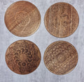Dessous de Verres en Bois Qualité Supérieure Gravés au Laser - Lot de 4