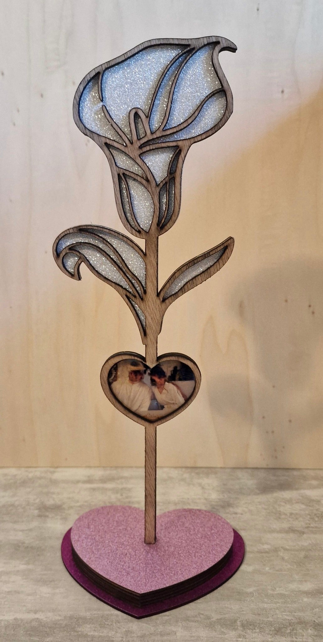Fleur en Bois sur Socle - Fête des Mères - Personnalisable