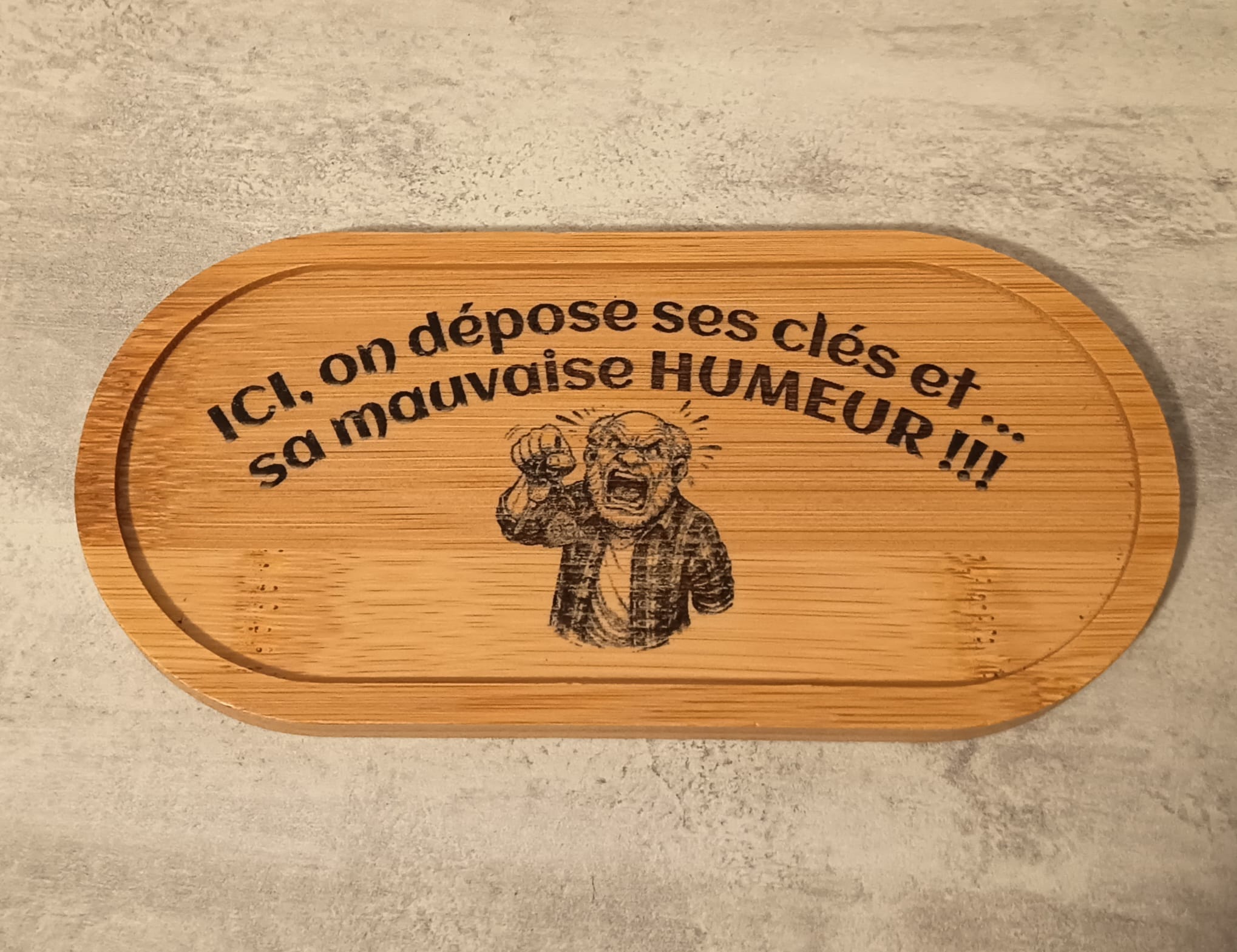 Vide Poche en Bambou Gravé au Laser
